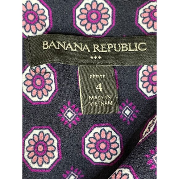 Banana Republic Women's Dress Shift Mini Party Cocktail Stretch 4 Purple Floral - Picture 5 of 8